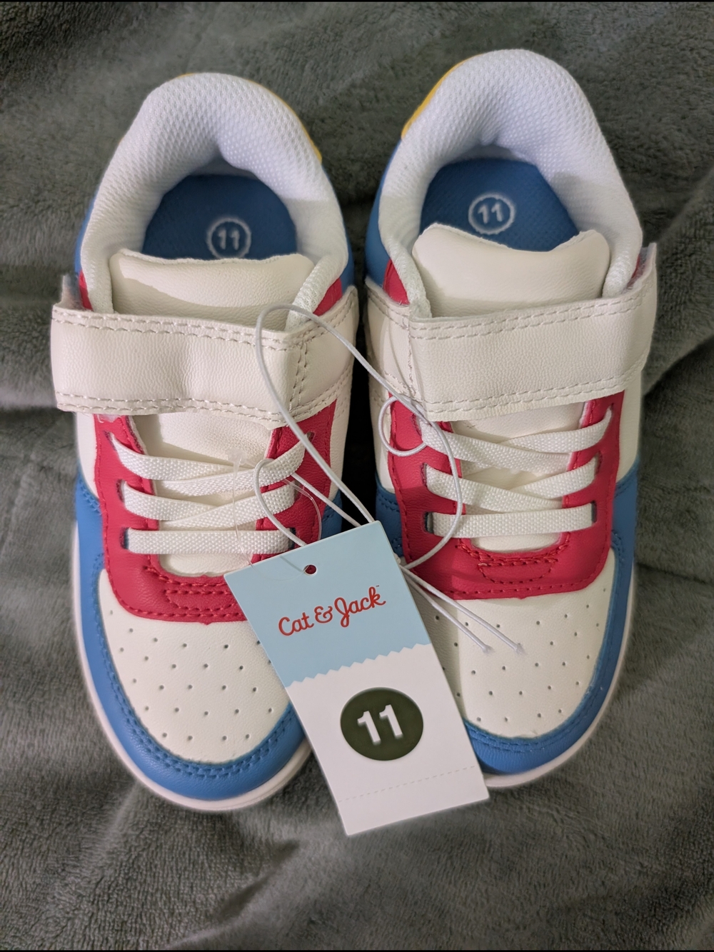 Cat & Jack Retro Boys Kids White & Colorblock Athletic Sneakers Multiple Sizes